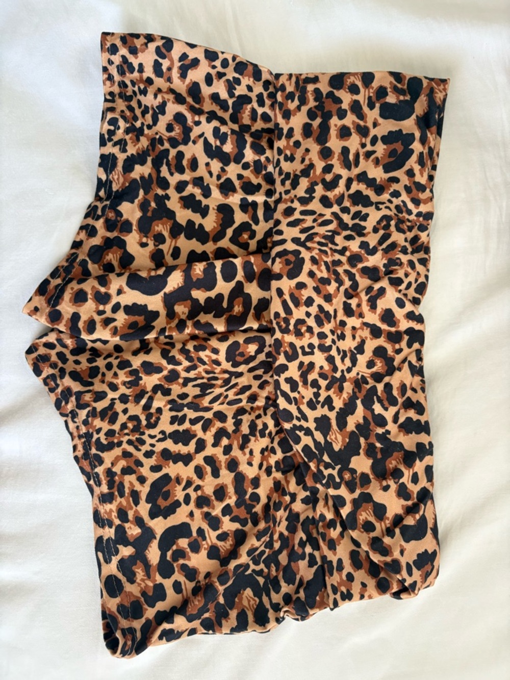 Leopard Print Foldover Mini Shorts